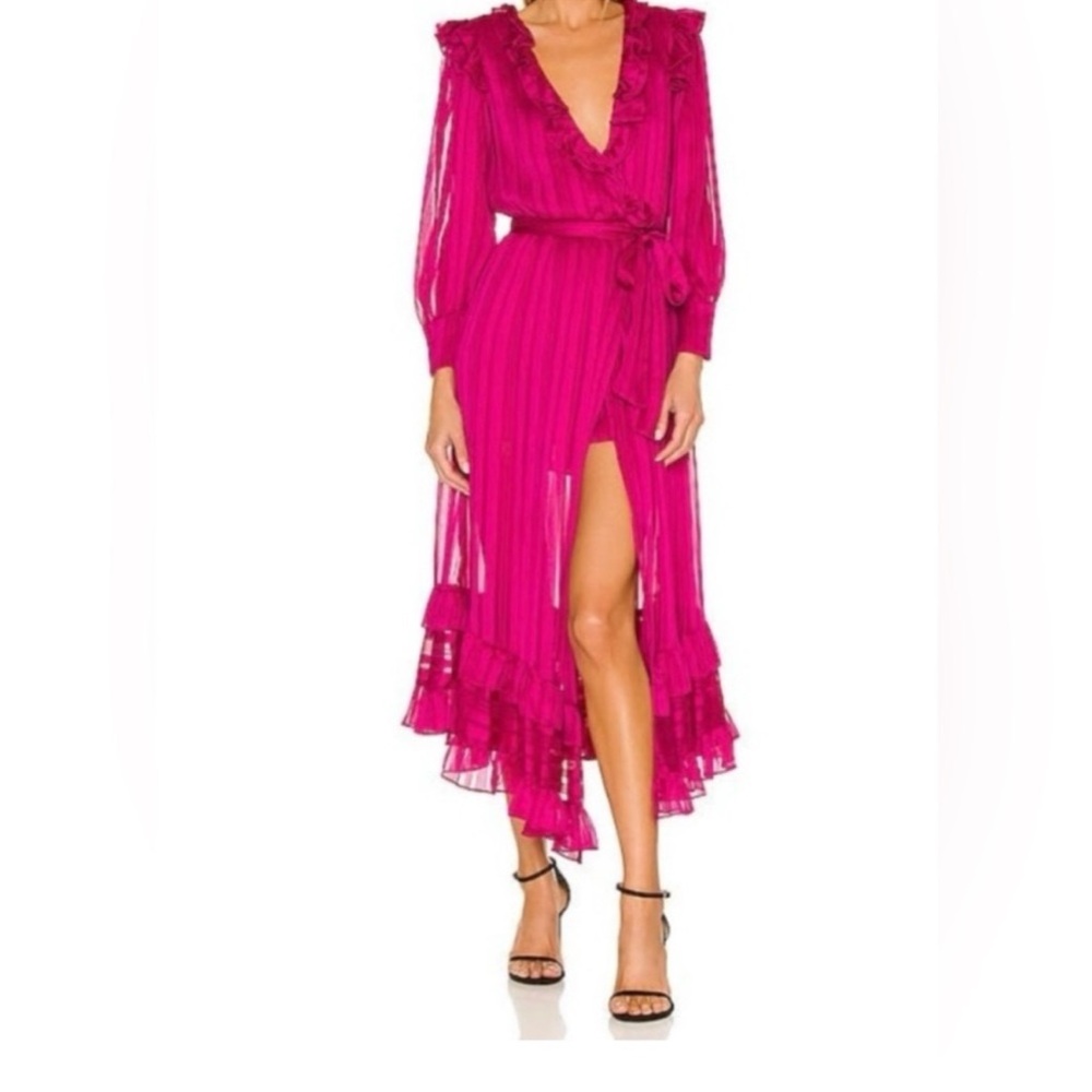 Misa Los Angeles Fuchsia High Low Dress